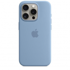 Чехол iPhone 15 Pro Max Silicone Case "MagSafe" Голубой