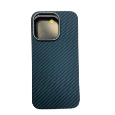Накладка задняя iPhone 15 Pro/15 Pro Max под карбон KZ-DOO Mag Keivlar Cине-Зеленый