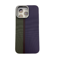 Накладка задняя iPhone 15 Pro Max MagSafe под карбон cиликон (Luxo life+)