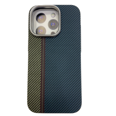 Накладка задняя iPhone 15 Pro/Pro Max MagSafe под карбон cиликон (Luxo life+)