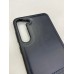 Накладка Samsung S916/DS Galaxy S23Plus пластиковая под кожу (синяя строчка)