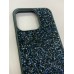 Накладка iPhone 15 Pro  (cтразы Swarovski) Серо-синий