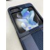 Накладка Samsung F731B Galaxy Z Flip 5 пластиковая под кожу темно-синий