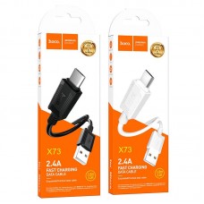 USB кабель Micro USB (Hoco) 2.4А круглый 1м X73 черный 