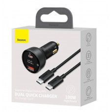 АЗУ  с USB выходом/Type-C QC3.0 100W + кабель Type-C/Type-C (Baseus) TZCCZX-01 Черное