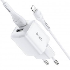 СЗУ с 2 USB выходами 2,4 А +кабель Lightining 1м (N8)(Hoco)