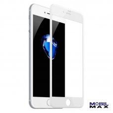 Защитное стекло iPhone 7 Plus/8 Plus (6D) Белая рамка (Anti-Static-Glass) (техпакет)