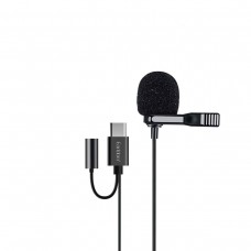 Микрофон петличка Type-C + 3,5мм 2м (Earldom) ET-E39