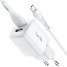 СЗУ с 2 USB выходами 2.4А + кабель micro USB 1м (N8)(Hoco)(коробка)	