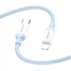 USB Lightining Cable (Borofone) 2.4А на Type-C 20W 1м (голубой) BX68