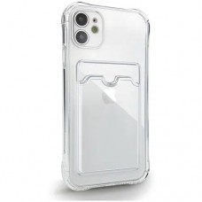 Чехол iPhone 11 пластиковый с силиконовой окантовкой с карманом для карт 