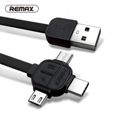 USB кабель 3в1 Micro-USB/Lightining/Type-C (REMAX LESU) 1m