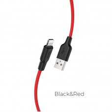 Кабель-USB micro-USB Hoco X21Plus (2,4А, 1м, красный)