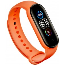 Ремешок к фитнес-браслету Xiaomi Mi Band 3 силиконовый оранжевый с белой вставкой
