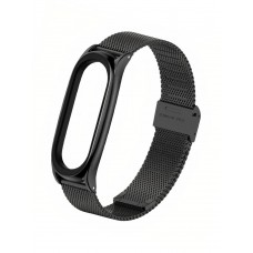 Ремешок к фитнес-браслету Xiaomi Mi Band 4 миланский сетчатый черный