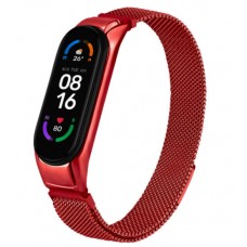 Ремешок к фитнес-браслету Xiaomi Mi Band 4 миланский сетчатый красный