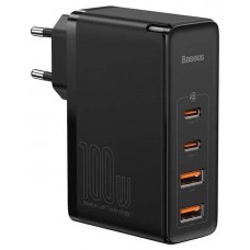 СЗУ с выходом Type-C(2)/USB(2) QC3.0 100W GaN2 Pro (Baseus)(CCGAN2P-L01) Black