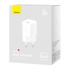 СЗУ с выходом Type-C QC3.0 (mini) 30W GaN5 (Baseus)(CCGN070502) White