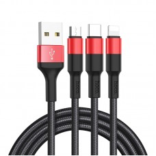 Hoco U2 3in1 Micro USB/Lightining/Type-C 1m X2