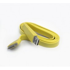 USB кабель Apple iPhone/iPad 30 pin плоский широкий желтый